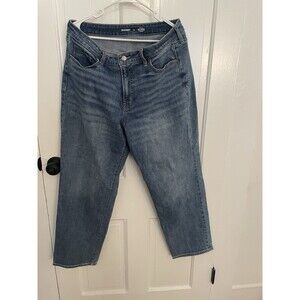 Women's Old Navy High Rise OG Loose Blue Denim Jeans, Size 14